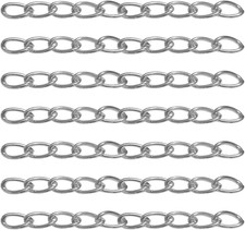 100PC Silver Extender Chains for Jewelry Making,Removable Extension Chain Stainl