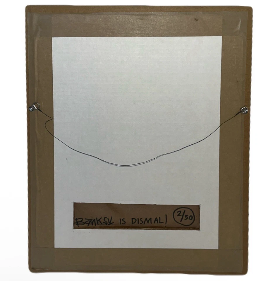 Banksy Dismaland Spray Art Cardboard Painting Original Signed - Image 2 of 2