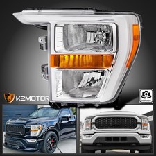 Leftdriver Side Fits 2021-2023 Ford F150 F-150 Halogen Headlight Lamp 21-23