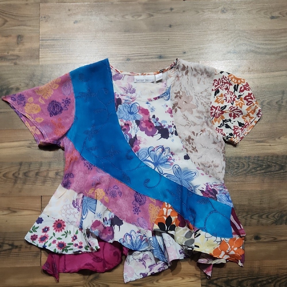 Sacred Threads Vintage Retro Patchwork Pattern Co… - image 1