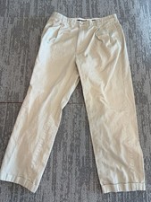 Polo Ralph Lauren Pants Mens 37x29 Beige Pleated Polo Chino Casual Straight