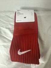 NIKE ACADEMY Red Knee High Soccer Cushioned Sock LARGE W 10-13 M 8-12 NWT C7 