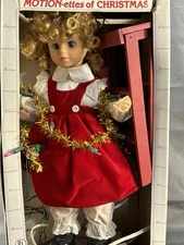 Telco Motion-Ette The Tree Trimmer Girl Trimming Tree With Lights Animated 22in