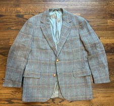 VINTAGE Pendleton Grey Blue Wool Tweed Sport Coat Blazer Jacket 44
