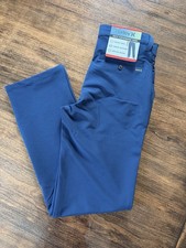 Hurley Boys Blue Performance Chino Pants Solid Stretch Moisture Wicking M 10/12