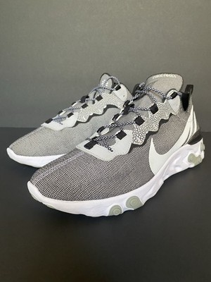 Nike Mens 10 React Element 55 Safari Pack Wolf Sneakers CD2153-100 Grey CLEAN