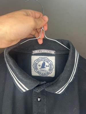 Puebla Poloshirt Herren M schwarz mit weißen Details Kurzarm Casual