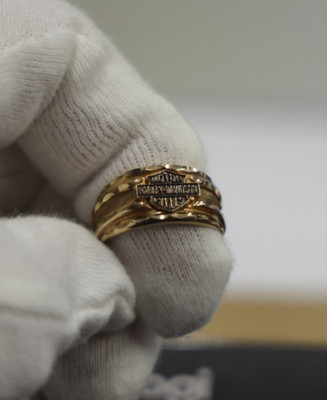 10 Karat Gelbgold Harley Davidson Ring Größe 9 5,73 Gramm