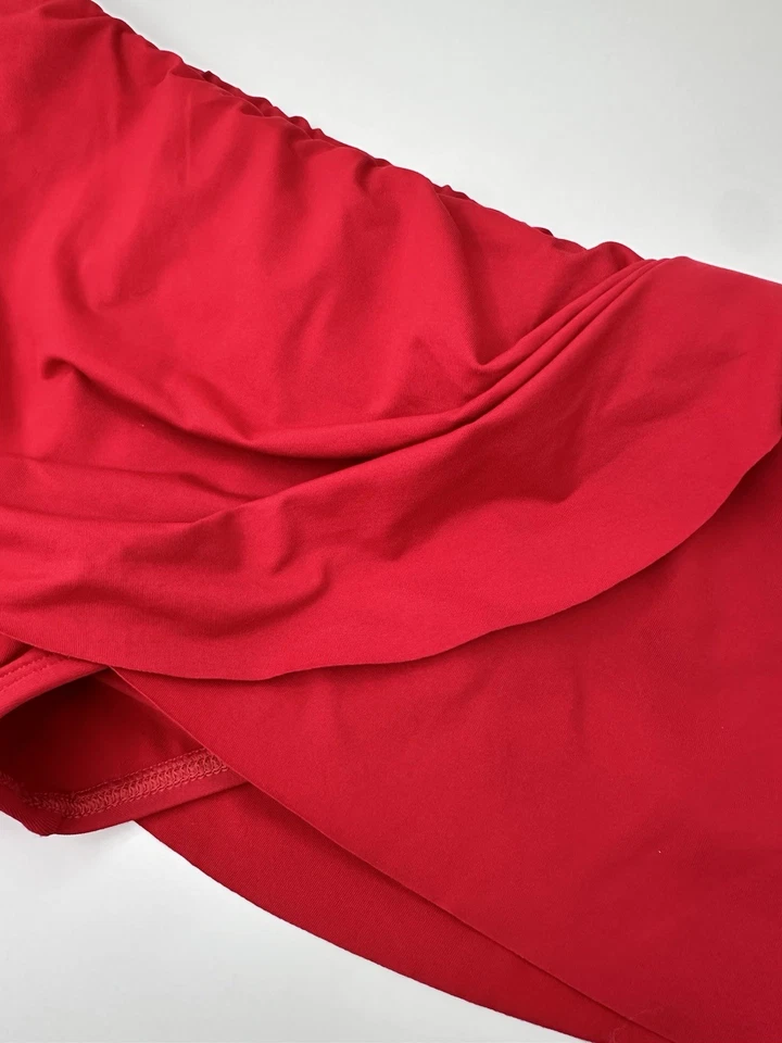 LA BLANCA Swim Skirt Bottom Hipster Skort-Style Women's US 4 Swimsuit Bikini RED - Image 2 of 4