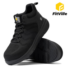 FitVille Men's Extra Wide Work Boots High Top Composite Steel Toe Safety Boot