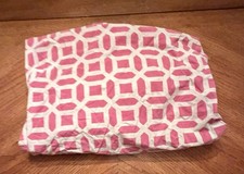 Pottery Barn Kids Fitted Geometric Pink White Crib Sheet 26 X 58