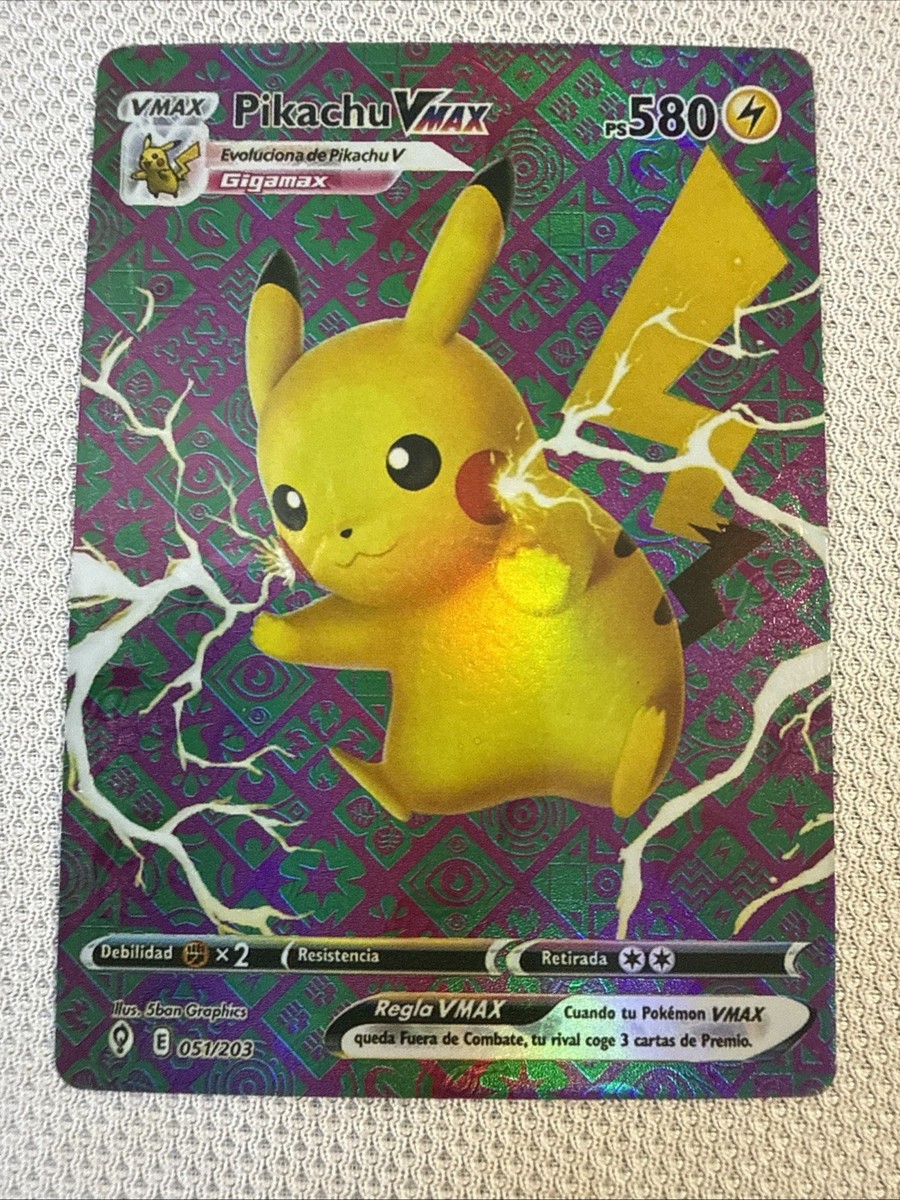Pikachu VMAX 051/203 Pokemon Spanish Fan Art Card | eBay