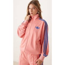 NEW ADIDAS OG Firebird TT Track Zip Up Jacket Women's MED Semi Pink Spark/ Blue