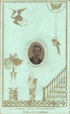LOWRIE OF LIVERPOOL TINTYPE CDV PHOTO WONDERFUL ORIENTAL STYLE DECORATIVE MOUNT
