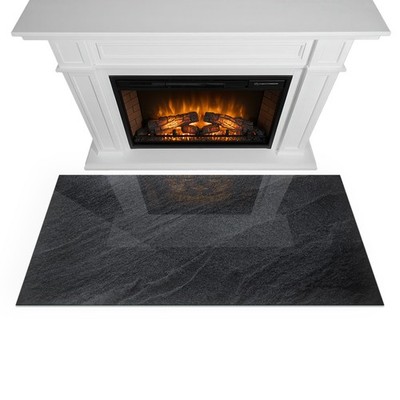 Kamin Schutzplatte aus gehärtetem Sicherheitsglas Natursteinstruktur 120 x 60 cm