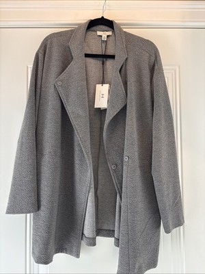 Halston Grey/White Speckle Knit Blazer Women s Size Medium