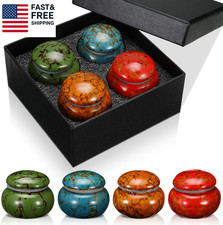 Set of 4 Ceramic Small Urns for Human Ashes Sharing Keepsakes Cremation Mini Urn