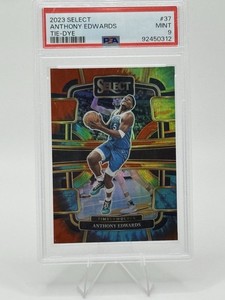 Anthony Edwards SP - 2023-24 Panini Select /25 Tie-Dye Prizm #37 PSA 9 Mint
