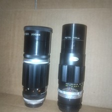 Petri 200mm  55mm f/3.5 Telephoto Prime Camera Lenses Aluminum Barrel