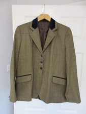 Tagg Spirit / Saville Brown Tweed Hacking Jacket with Navy Velvet Collar Size 42