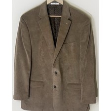 Chaps Men's Sport Coat Blazer Two Button Lt Brown Corduroy Poly Blend 48L