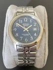 Vtg Timex Acqua Watch Men  Silver Tone Indiglo Blue Dial New Battery