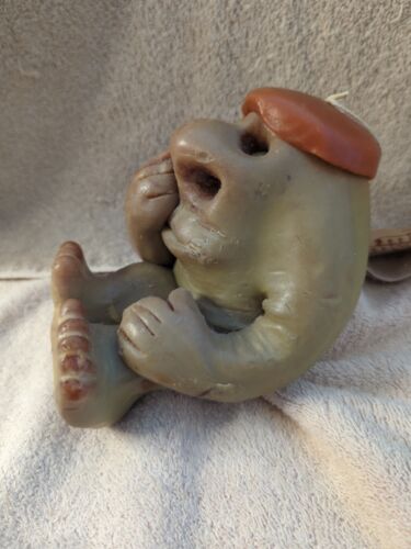 Vintage Mini Meepuls 1974 Novelty Wax Candle Unburned W/ Tag Nose Picker RARE - Picture 6 of 13