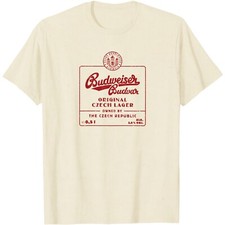 BUDWEISER BUDVAR NEW T-SHIRT sizes S M L XL XXL colours Natural (sand), White