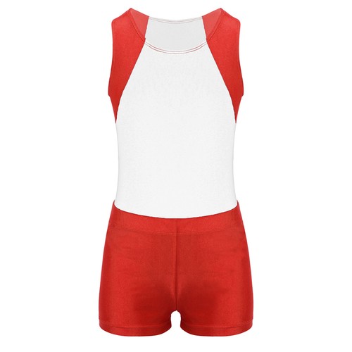 Kid Girls Boys Athletic Tank Top with Shorts Gymnastics Leotards Workout Outfits - Picture 16 of 44