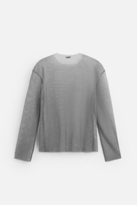 【VIP価格★関税込】Stone / Sweatshirts Zara Mens Sheer Mesh Top Shirt L-XL Gray Long Sleeve 0794