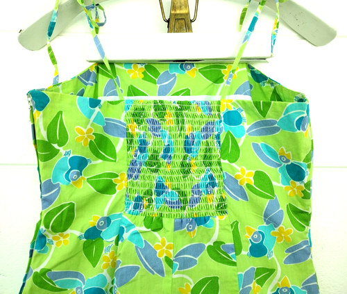 Vtg Lilly Pulitzer White Label Toucan Bird Mini Sundress 10 Green Blue Tie Strap - Picture 8 of 21