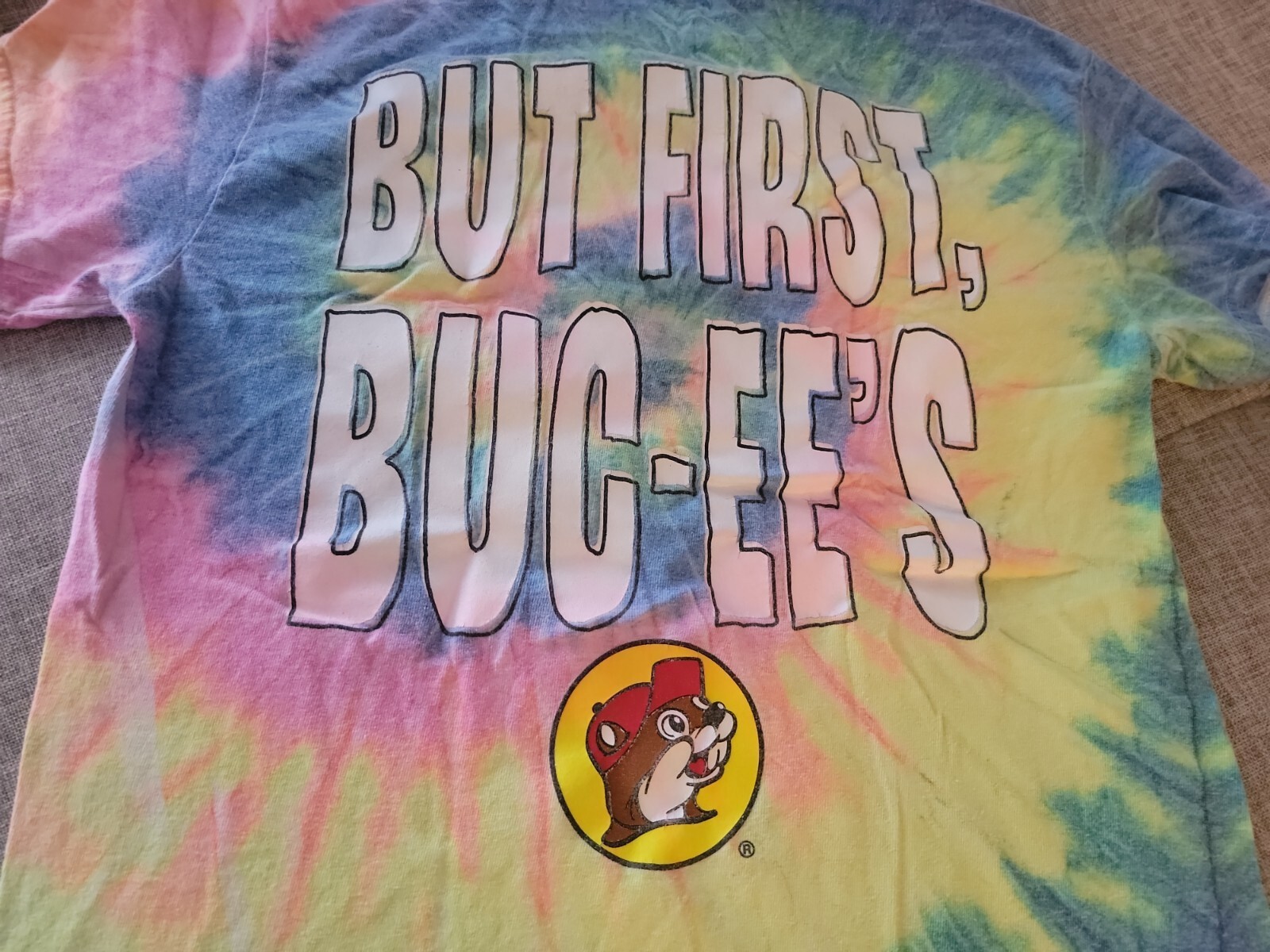 Bucee’s Beaver Logo Multicolor TieDye BUT FIRST BUC… Gem