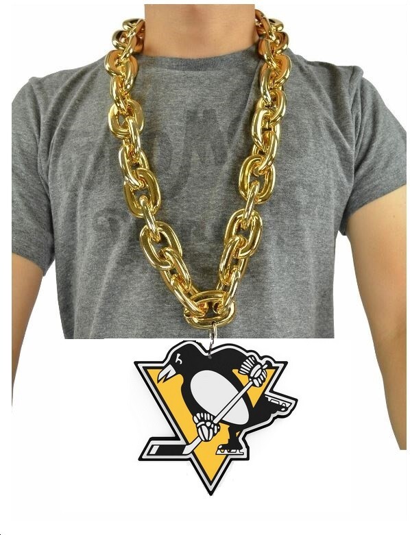 New NHL Pittsburgh Penguins BIG Fan Chain Gold Necklace 3D Foam eBay