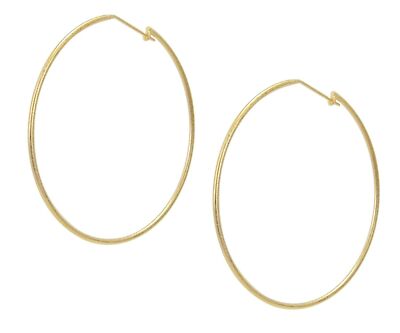 Sheila Fajl Lisa Featherweight Hoop Earrings in Champagne NEW