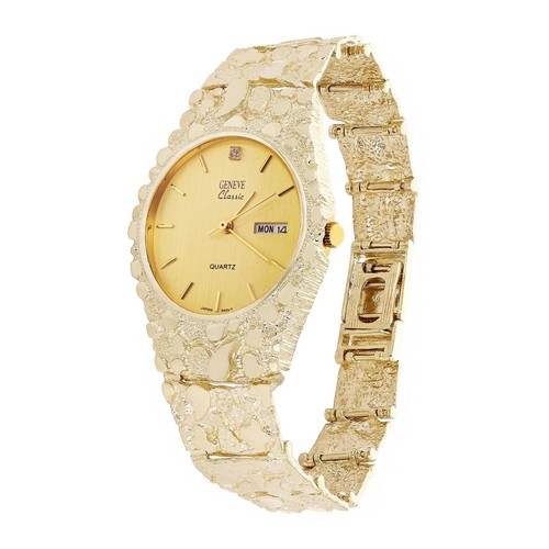 10k Yellow Gold Nugget Link Geneve 
