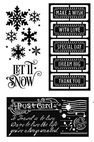 MIXED MEDIA Schablone TREND MOTIVE Stencil 12x25cm STAMPERIA KSTDL