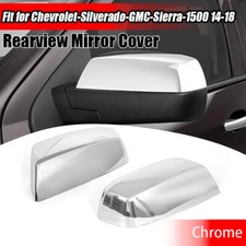 For 2014-18 Chevy Silverado Gmc Sierra 1500 Chrome Top Half Mirror Cover Caps Lr