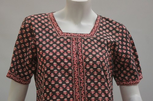 Vintage 70s Indian Block print Dress - Picture 4 of 9