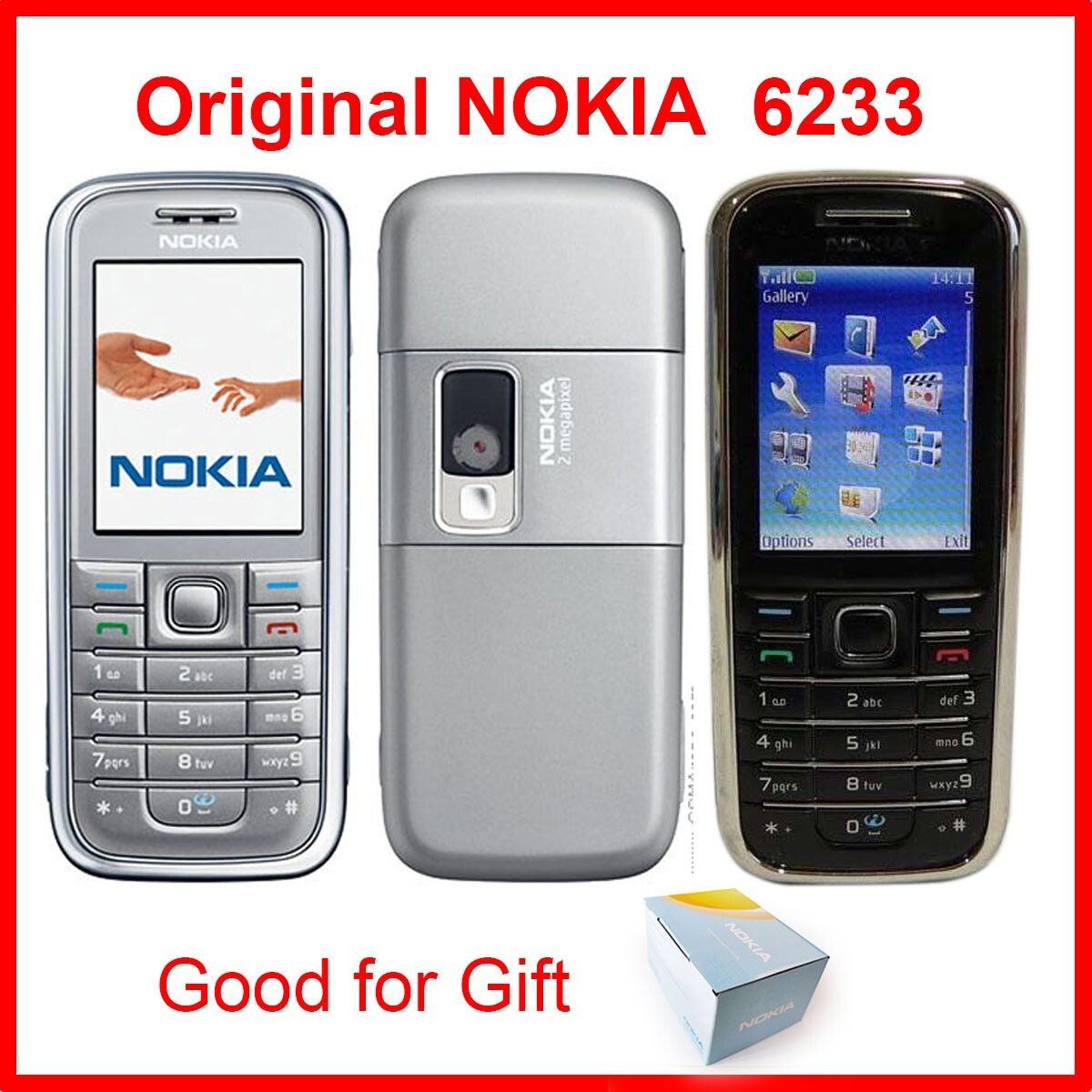 Original Nokia 6233 Mobile Phone 3G UMTS Unlocked Cellphone