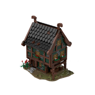 YOUFOY Modular Medieval Merchant Store Model with Interior 1721 Pieces