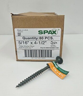 SPAX- 4581820801159 5/16 x 4-1/2'' T-Star HCR Coated Washer Head-Lag Screws