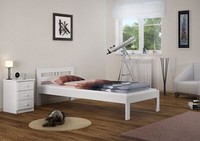 Jugendbett Kiefer Massiv Weiß GäStebett 100X200 Ohne Lattenrost Kinderbett