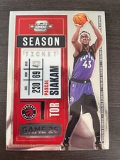 2020-21 Panini Contenders Optic Pascal Siakam #86 Season Ticket Silver Prizm