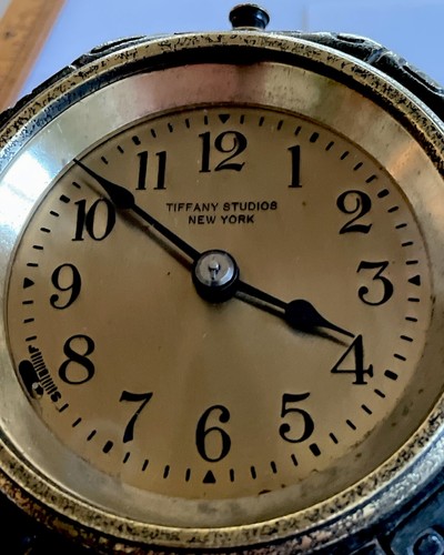 Antique Tiffany Zodiac Clock: Octagon-Shaped,Early #1075:Dark Chocolate,Working - Picture 5 of 22