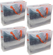 Storage Bags Pack of 4 with Zips And Handles For Moving Clothes Bedding Laundry