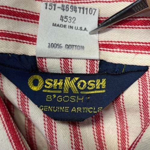 Camicia vintage anni 70 Osh Kosh B'Gosh con bottoni uomo grande a righe made in USA Chore - Foto 3 di 11