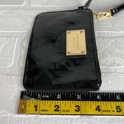Michael Kors Wristlet Wallet Signature Black Patent Leather Gold Zipper Small MK - Bild 13 von 14