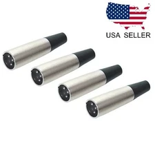 Audio2000'S 4-Pack 3-Pin XLR Male Connectors - N,O