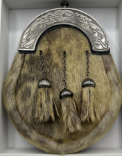 Serpent Cantle Dress Sporran in Natural Sealskin with Free chains only  79