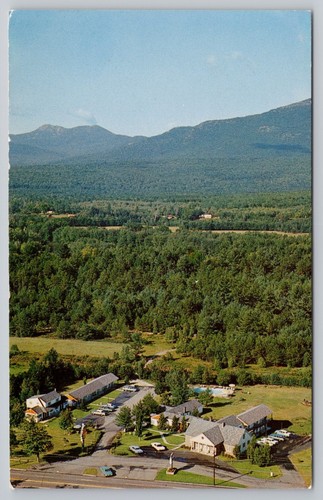 North Conway NH Junge's Motel White Mountain Highway Aerial View 1970s Postcard